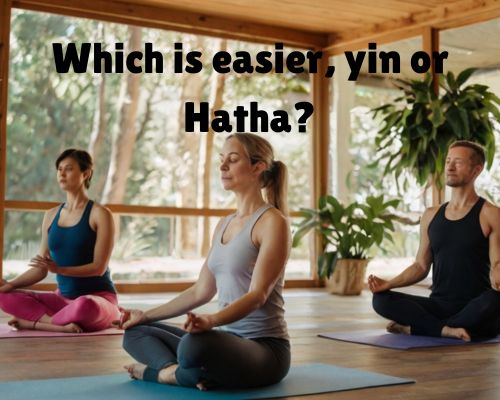 group of adults doing easy yoga pose