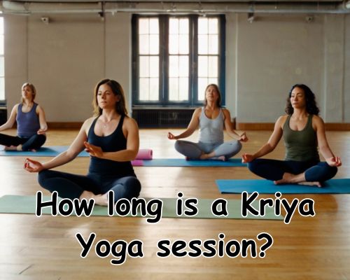 group of women having kriya yoga session in a studio