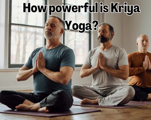 three men in a kriya yoga position