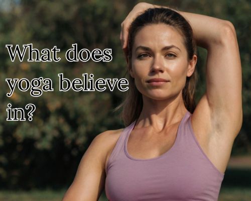 She flows through a gentle yoga sequence.